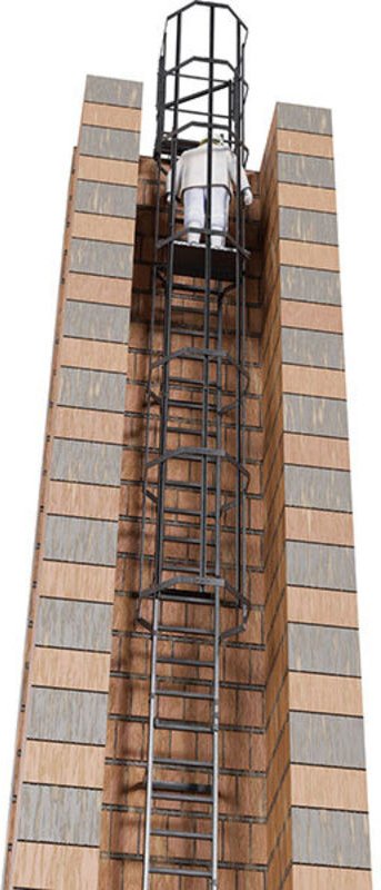 Steigleiter mit abnehmbarer Ruheauflage - Erreichbare Höhe von 11.00 bis 11.30m - Für Lüftungskanäle - CS113-CA