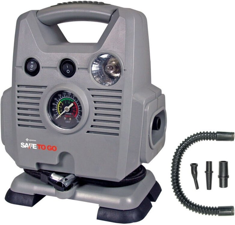 Trade Shop Traesio - Trade Shop - 12 v 260 psi doppelmotor-luftkompressor mit eingebautem druckmesser CPS-0161 -