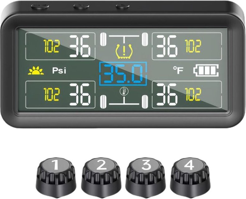 Digitales LCD-Reifendrucküberwachungssystem – USB-/Solaranzeige (vier Räder)