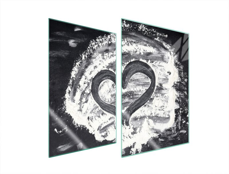 GLASSCHUTZPLATTE FÜR KÜCHE 2x35x52 HERZ