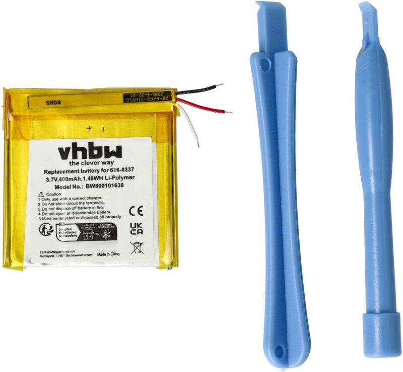 Vhbw - 1x Akku kompatibel mit Apple iPod Nano 8GB, MB261LL/A, MA978LL/A, MB253LL/A MP3-Player Musik Player (450 mAh, 3,7...