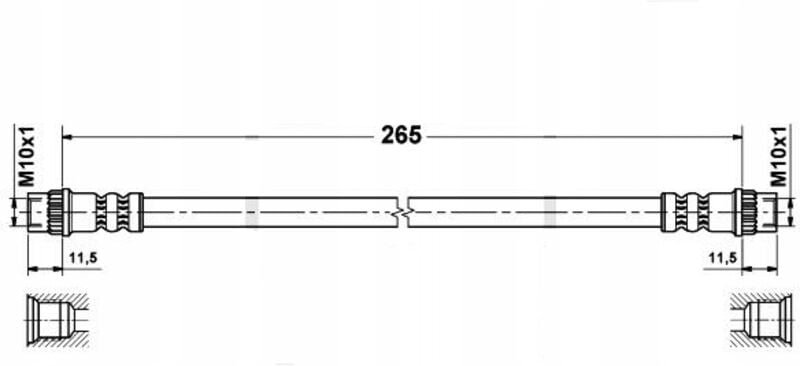 Flexibler Bremsschlauch: Hinterer Träger: Megane 1 - Clio 1 - Scenic 1 D4765