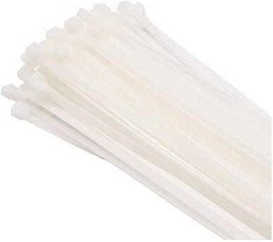 100 Stück Kabelbinder, weiß/natur, 200 mm x 3,6 mm, hochwertige Kabelbinder aus Kunststoff