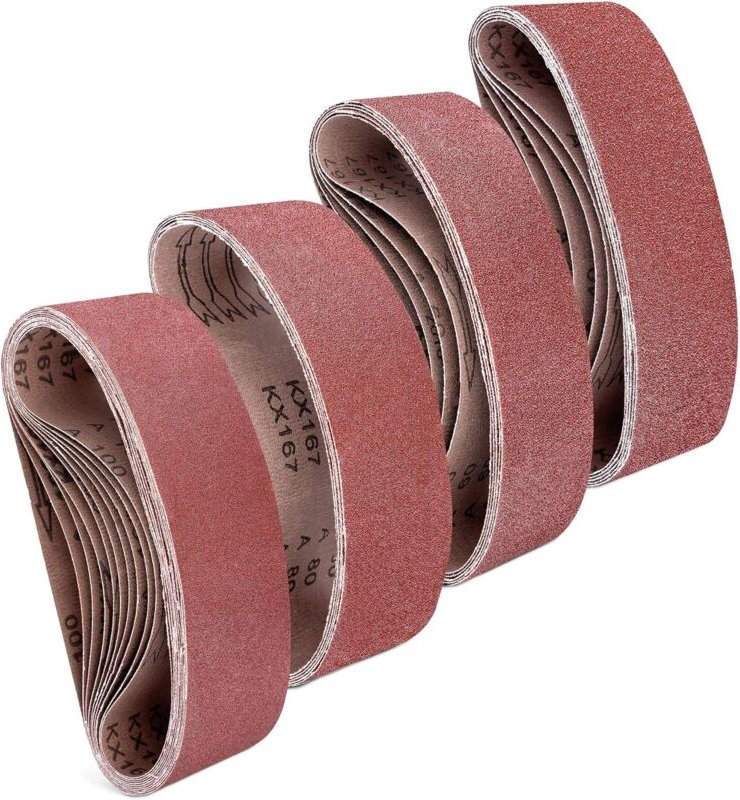 25 x Schleifpapier, Bandschleifmittel, mechanischer oder elektrischer Schleifer, Schleifblätter mit Körnung P40/60/80/10...