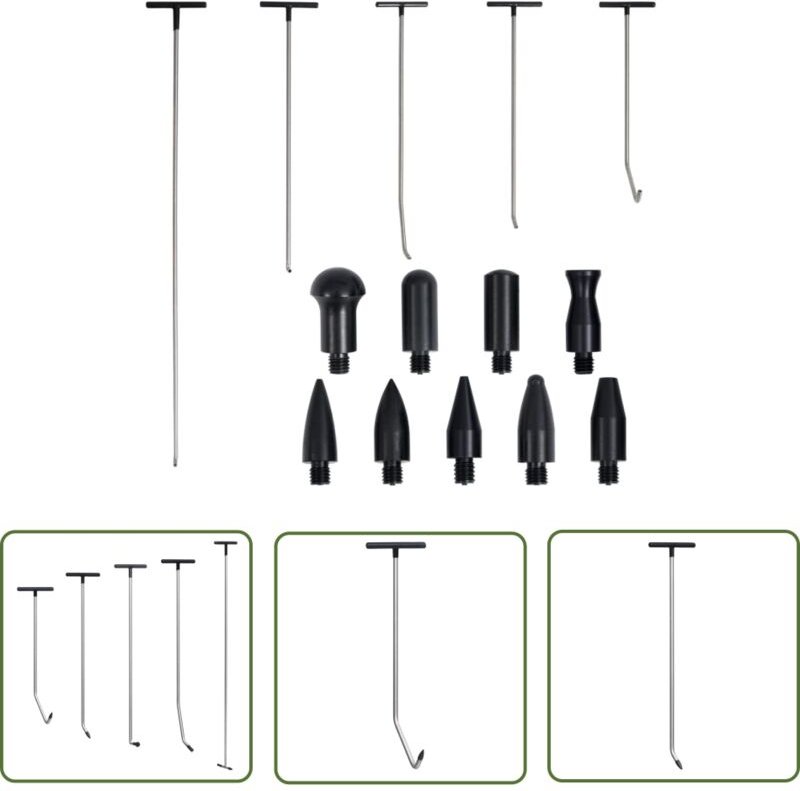 The Living Store - 5-tlg. Ausbeulwerkzeug-Set Lackschadenfrei Edelstahl - Delle Entfernen - Autoreparatur - Lackschutz -...