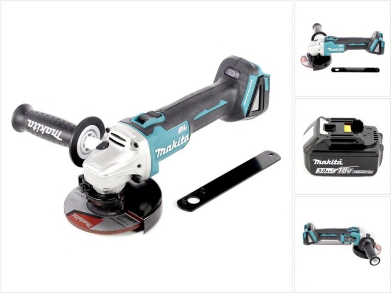 Dga 506 F1 Akku Winkelschleifer 18V 125mm Brushless + 1x Akku 3,0Ah - ohne Ladegerät - Makita