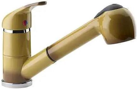 Spültischmischer mit Handbrause, Farbe Terre de France.