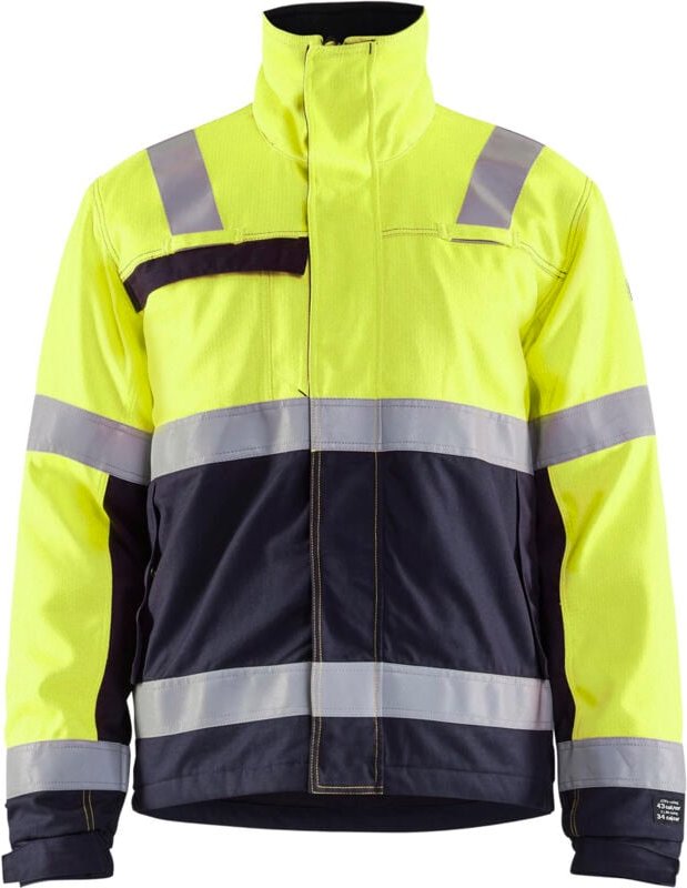 Thumbnail - Multinorm Arbeitsjacke Winter inhärent 4069 - Neon Gelb / Marine 4XL