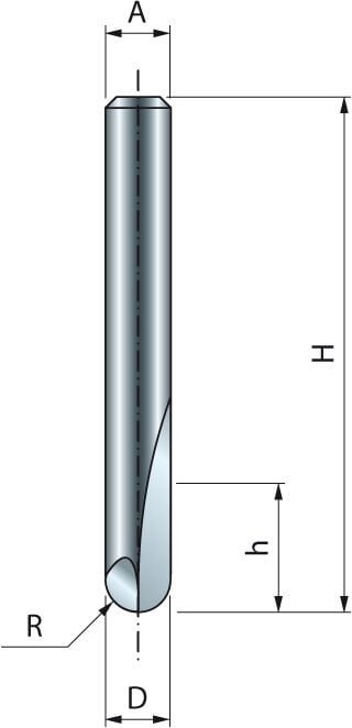 Bohrer mit abgerundetem Ende Freud 6 H12,7/50,8 Q8 Z2 - F03FR01588 -18-10408P