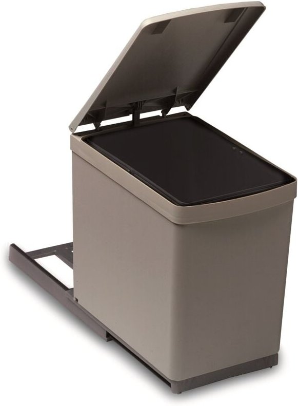 Victory Einbau-Abfallsammler Traditionline 16 Liter automatischen Deckelheber Alugrau