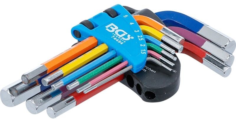 Bgs Technic - Winkelschlüssel-Satz Multicolour kurz Innensechskant 1,5 - 10 mm 9-tlg.