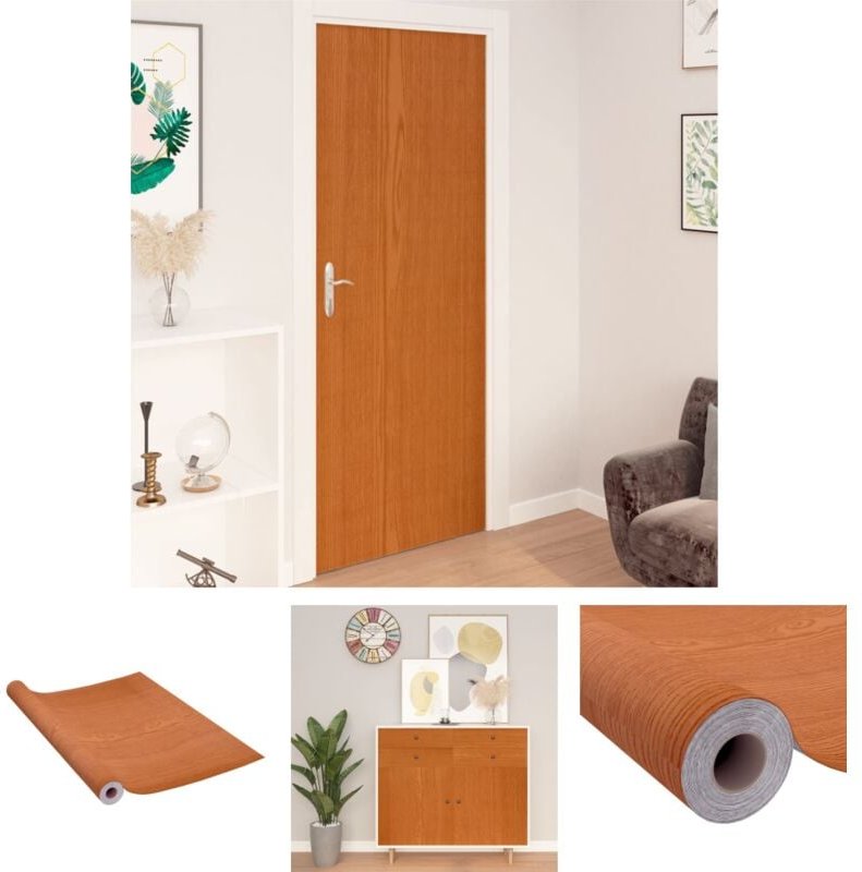 The Living Store - Selbstklebende Möbelfolie Helle Eiche 500 x 90 cm pvc - Fensterfolie - Beige