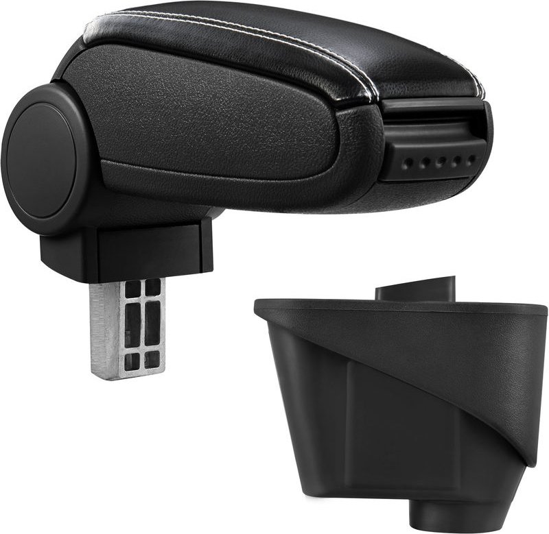 Mittelarmlehne Citroen DS3 mit Staufach Kunstleder Schwarz mit weißen Nähten pro.tec