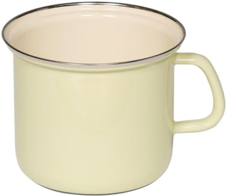 Thumbnail - Riess Topf mit Chromrand Ø16cm 2L Pastell Gelb Emaille