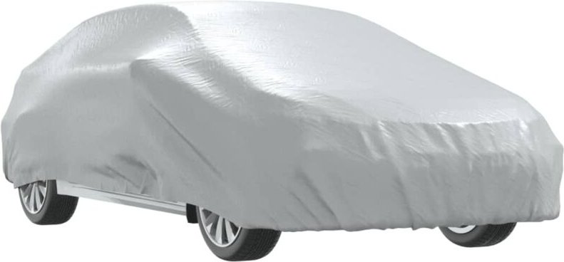 Autoabdeckung für Limousine mit Schnallenriemen Voll Silbern m Vidaxl