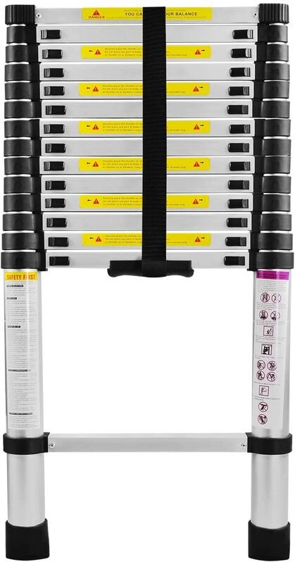 Teleskopleiter Aluminium 4.4M, Ausziehleiter Multifunktionsleiter Alu-Teleskopleiter Rutschfester Mehrzweckleiter Stehle...