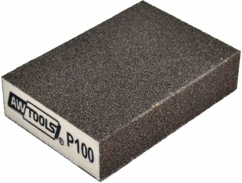 AW, Stone de Schleifwerkzeug 100x70x25 mm P100, de Schleifwerkzeug, ideal für Holz, Metall und Kunststoffe, Körnung P100...