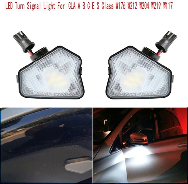 Tlily - Auto-Pfützenlicht, Rückspiegel, Willkommenslicht, LED-Blinkerlicht für cla abces- W176 W212 W204 W219 W117
