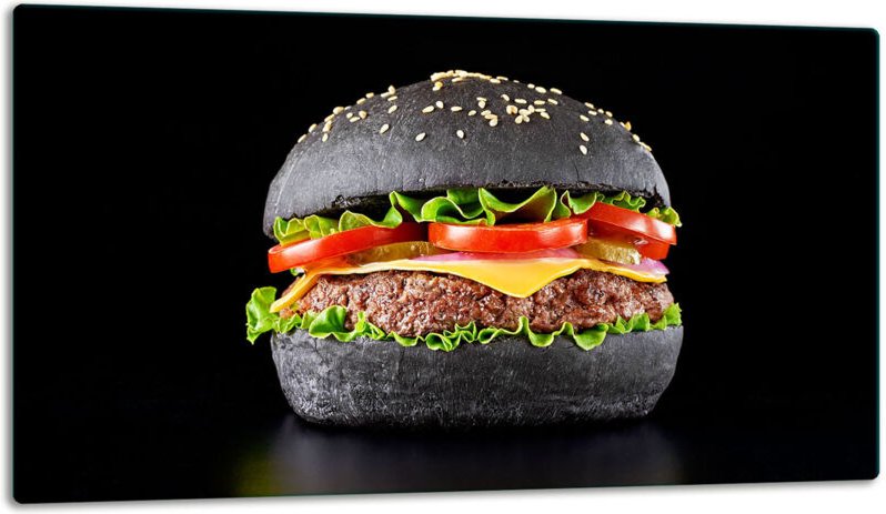 Glasschild Schneidebrett 52x30 Lebenmittel