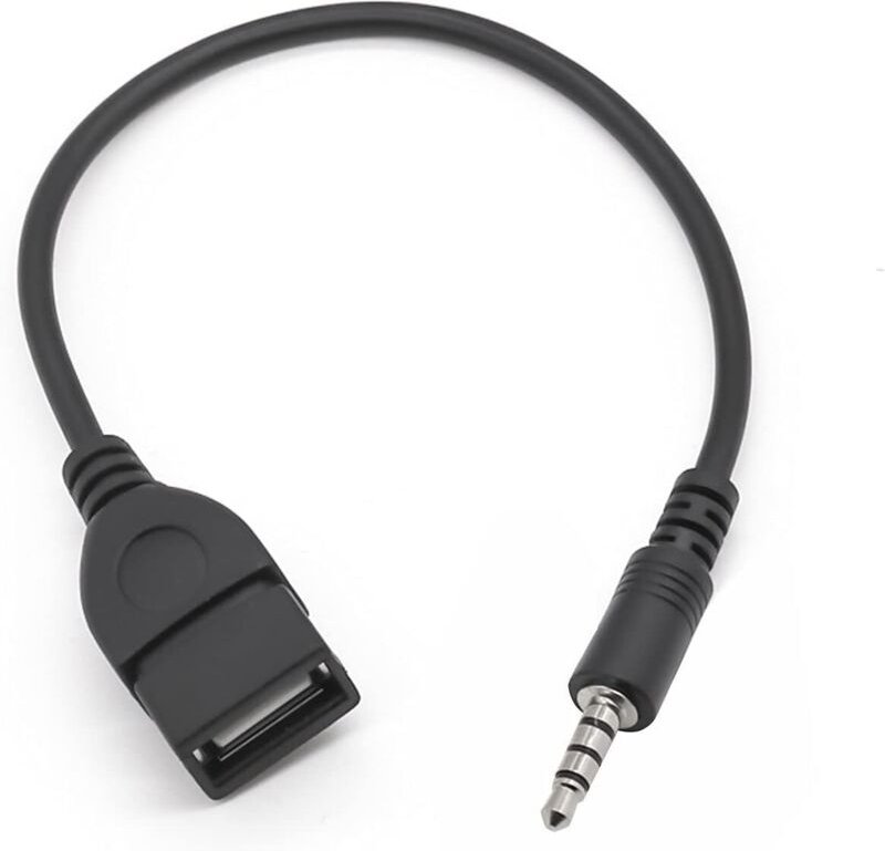 USB-auf-3,5-mm-Klinkenadapter, USB-Stereo-Audio-Klinkenkonverter-Anschluss, Musikkabel, geeignet für Autoradio, CD-Audio...