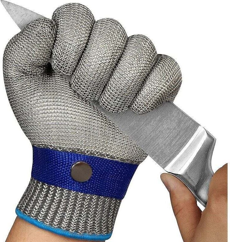 LaBlanc Schnittschutzhandschuhe aus Metall zum Schneiden und Fällen mit Kettensägen, Arbeitsschutz, Handschutz, Größe 22...