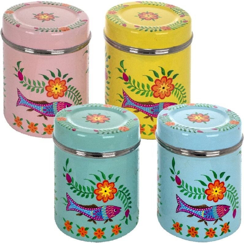 Zen Et Ethnique - Signes Grimalt Küchenbox Caja Women India 4 Uni. Tassen und mehrfarbige Schiffe 11x11x14cm 25001