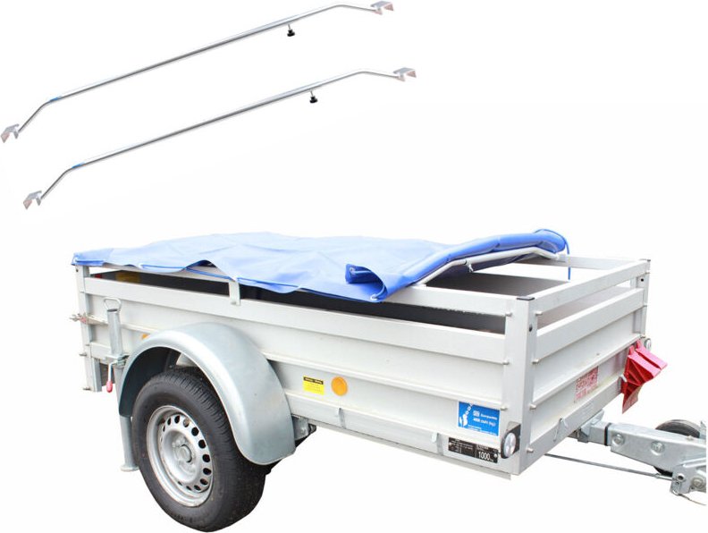 Thumbnail - Anhänger Flachplane Blau mit Gummigurt incl. 2 Alubügel 2075x1140x50mm Gewebeplane