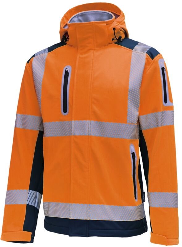 Thumbnail - Vizwell - Warnschutz-Softshelljacke VW177T Gr. 5XL orange