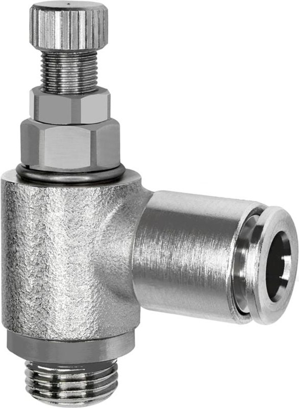 Riegler Drosselrückschlagventil, Abluft, G 1/8, Steckverbindung 8, Rändelschraube