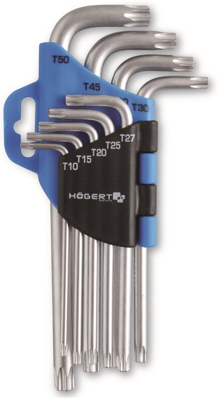 9-teiliges Sechsrundschlüssel-Set HT1W814 Winkelschlüssel T10 - T50 Sechsrund