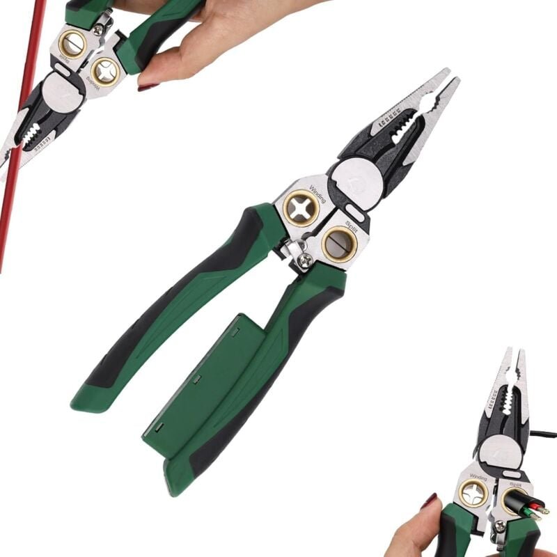 8-in-1-Kabelabisolierzange mit Spannungsprüfer, Abisolierzange aus legiertem Stahl, Multifunktionswerkzeug zum Schneiden...