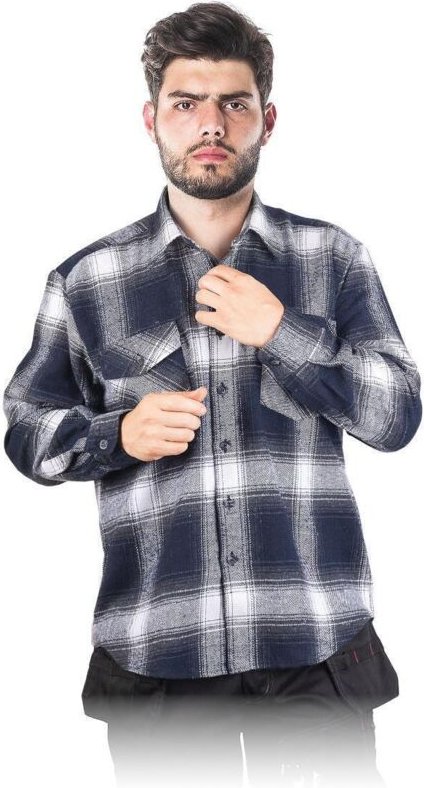 Herbst/Winter Flanellhemd für Herren Blau/Weiß M