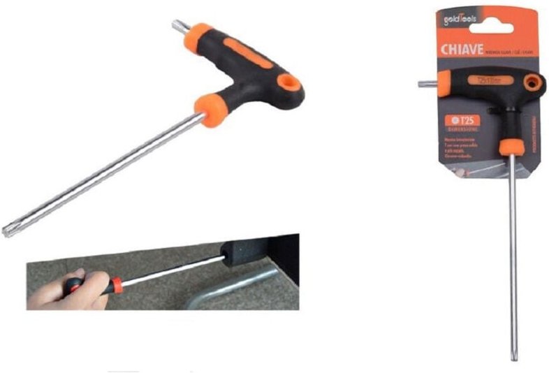 Trade Shop Traesio - Trade Shop - trapez-innensechskantschlüssel t-sternspitze T25X100MM ergonomischer griff 91805 -