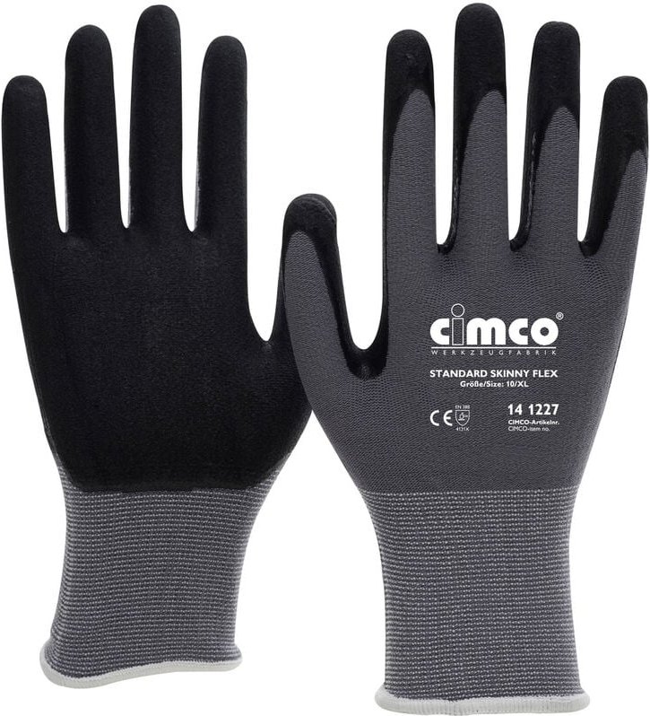 Thumbnail - Standard Skinny Flex schwarz/grau 141268 Strickgewebe Arbeitshandschuh Größe (Handschuhe): 11, - Cimco