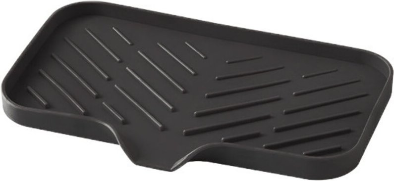 Schwarzer Schwammhalter aus Silikon, 24 x 15 x 1,7 cm, 1 Ablage für das Spülbecken, Seifenbürste, geeignet für Küche und...