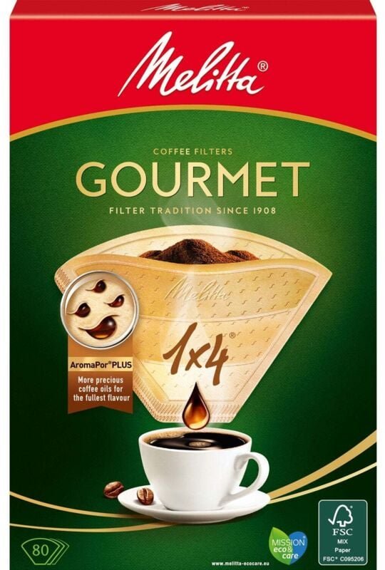 Kaffeefilter gourmet 1x4 ungebleicht 80 stuck x8dfp 8807