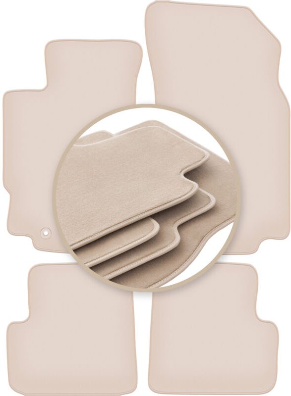 PREMIUM beige Matten für: Peugeot 406 Limousine, Kombi, Break 1995-2004