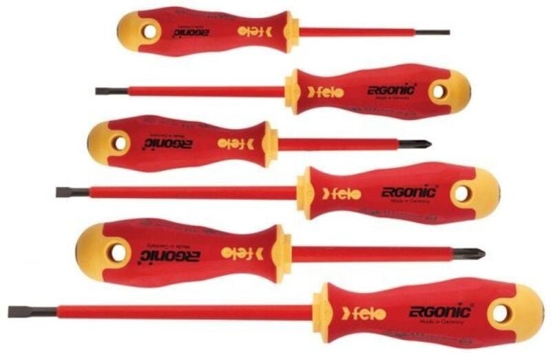 Satz mit 6 FELO-Schraubendrehern - Ergonic VDE + Magnetisierer