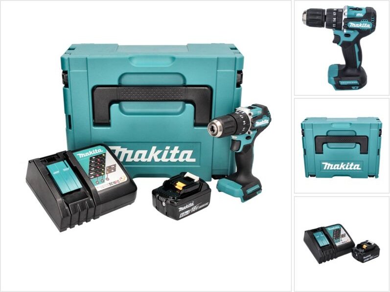 Dhp 487 RG1J Akku Schlagbohrschrauber 18 v 40 Nm Brushless + 1x Akku 6,0 Ah + Ladegerät + Makpac - Makita