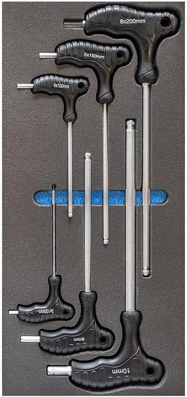 Satz 12 Inbusschlussel 3-8 mm Griff in weicher Thermoformung Fervi tm01/12