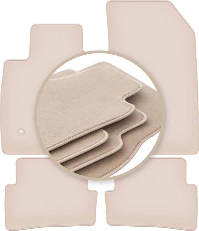 PREMIUM beige Matten für: Renault Clio IV Grandtour, Kombi, Schrägheck 2013-