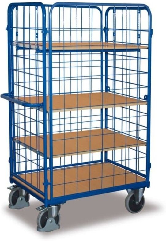 Thumbnail - VARIOfit Etagenwagen, hoch und komplett vergittert mit 4 Etagen 1000x700mm