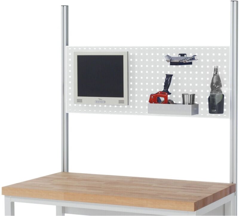 Lochplatte e, B1800(1684)xT40xH450mm, RAL7035 - RAU