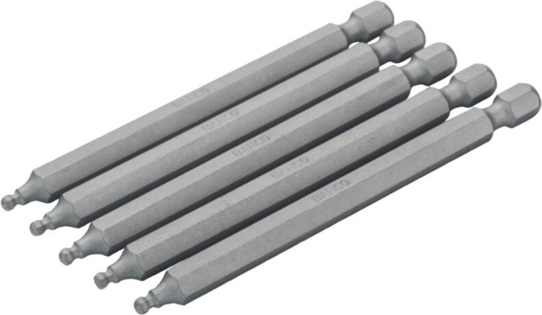Thumbnail - 1/4 Standard Schraubendreher Bits für 8 mm Sechskantschrauben mit Kugelkopf 89 mm - 5 Stk. pro Kunststoffbeutel - Bahco