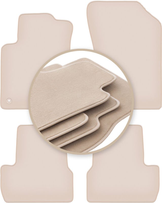 Beige PREMIUM-Matten für: Citroen C3 II Fließheck 2009-2016