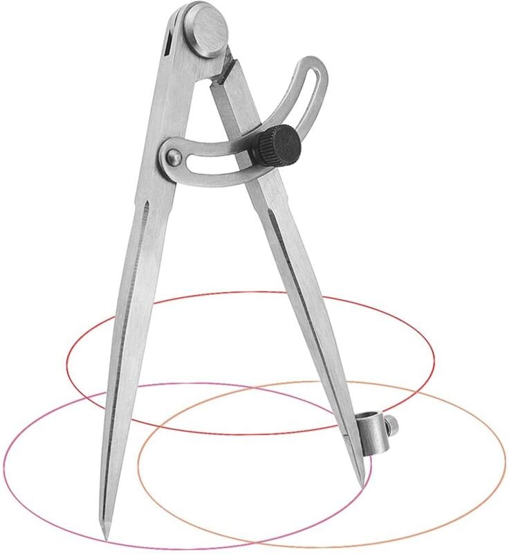 Ersandy - Zimmermannskompass, 20 cm, professioneller Tischlerkompass aus Karbonstahl, großer Durchmesser, zum Zeichnen v...
