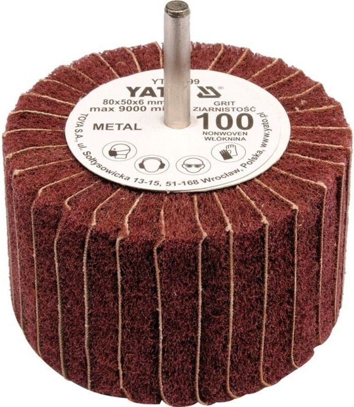 Thumbnail - Bricoline - Fächerschleifscheibe mit Schaft 80x50x6 p60 YT-83398 yato