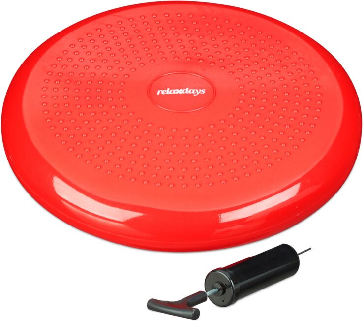 9 x Balance Kissen, 140 kg Maximalgewicht, Balance Pad mit Luftpumpe, Ballsitzkissen mit Noppen, Fitness Kissen, rot