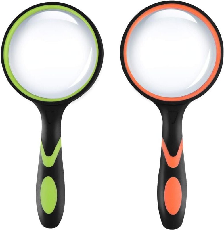 Ahlsen 20-fache Leselupe mit weichem Gummigriff, tragbare 75-mm-Lupen für Senioren und Kinder zur Inspektion, für Bücher...