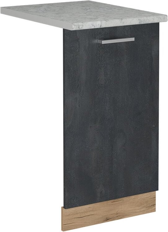 Vicco - Geschirrspülblende R-Line, Schwarz Beton, 45 cm , ap Marmor